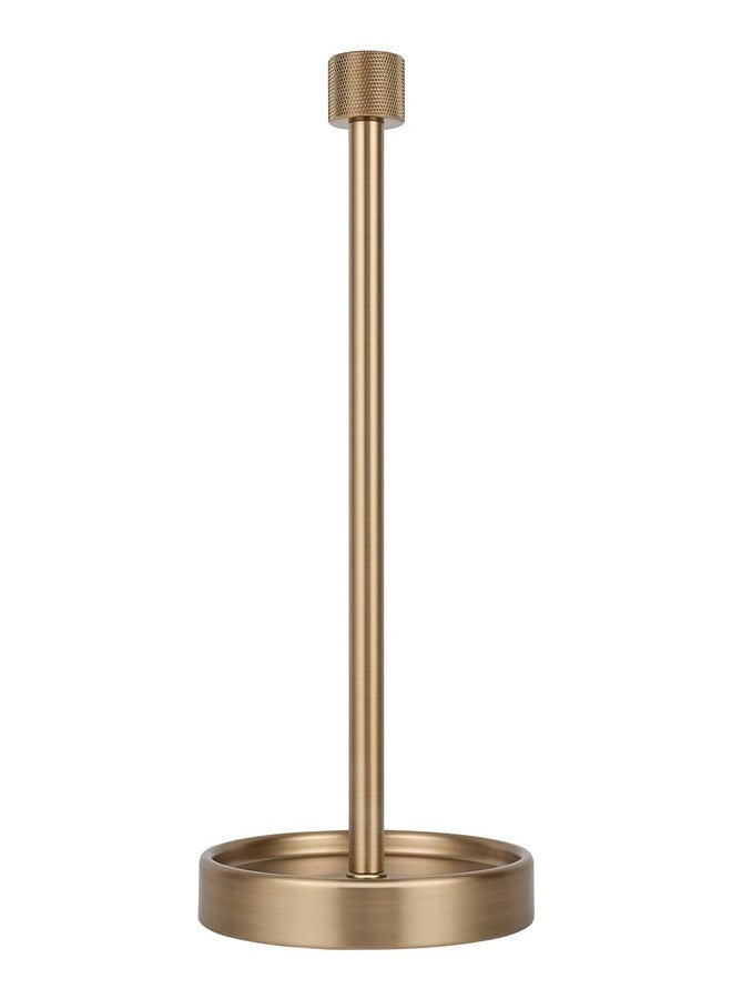 Ivilon حامل مناشف ورقية من إيفيلون - تصميم عصري بسيط مع غطاء طرفي محزز - لون ذهبي دافئ - Image 1